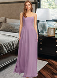 Persis A-Line Scoop Neck Floor-Length Chiffon Bridesmaid Dress With Pockets STAP0013017