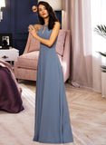 Gabriella A-Line Scoop Neck Floor-Length Chiffon Bridesmaid Dress STAP0013018