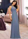 Gabriella A-Line Scoop Neck Floor-Length Chiffon Bridesmaid Dress STAP0013018