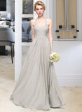 Baylee A-Line Sweetheart Floor-Length Chiffon Bridesmaid Dress With Ruffle STAP0013034