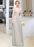 Baylee A-Line Sweetheart Floor-Length Chiffon Bridesmaid Dress With Ruffle STAP0013034