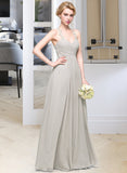 Baylee A-Line Sweetheart Floor-Length Chiffon Bridesmaid Dress With Ruffle STAP0013034