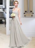 Baylee A-Line Sweetheart Floor-Length Chiffon Bridesmaid Dress With Ruffle STAP0013034