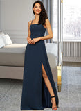 Eden A-LineSquareNecklineFloor-LengthChiffonBridesmaidDressWithSplitFront#251397 STAP0013036