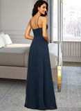 Eden A-LineSquareNecklineFloor-LengthChiffonBridesmaidDressWithSplitFront#251397 STAP0013036