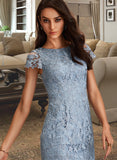 Alyvia Sheath/Column Scoop Neck Knee-Length Lace Bridesmaid Dress STAP0013049