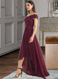 Siena A-Line Off-the-Shoulder Asymmetrical Bridesmaid Dress With Lace STAP0013070