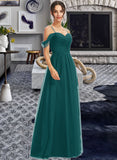 Lucinda A-Line V-neck Floor-Length Bridesmaid Dress With Ruffle STAP0013072