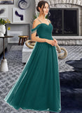 Lucinda A-Line V-neck Floor-Length Bridesmaid Dress With Ruffle STAP0013072