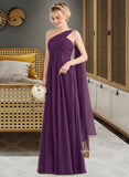 Kailey A-line One Shoulder Floor-Length Chiffon Bridesmaid Dress With Ruffle STAP0013078