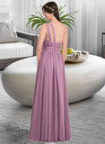 Jessica A-line One Shoulder Floor-Length Chiffon Bridesmaid Dress With Ruffle STAP0013080