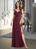 Mallory A-Line V-neck Floor-Length Bridesmaid Dress With Split Front STAP0013083