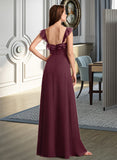 Mallory A-Line V-neck Floor-Length Bridesmaid Dress With Split Front STAP0013083