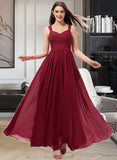 Christina A-Line Sweetheart Floor-Length Chiffon Bridesmaid Dress With Ruffle Pockets STAP0013087