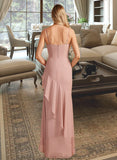 Ursula Trumpet/Mermaid V-neck Asymmetrical Bridesmaid Dress With Ruffle STAP0013094