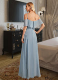 Carolyn A-Line Off-the-Shoulder Floor-Length Bridesmaid Dress With Ruffle Split Front STAP0013116