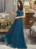 Aliana A-Line Scoop Neck Floor-Length Bridesmaid Dress With Ruffle STAP0013120