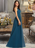 Aliana A-Line Scoop Neck Floor-Length Bridesmaid Dress With Ruffle STAP0013120