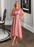 Catherine A-Line High Neck Asymmetrical Bridesmaid Dress STAP0013138