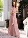 Joslyn A-Line Floor-Length Bridesmaid Dress With Bow(s) STAP0013139