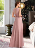 Joslyn A-Line Floor-Length Bridesmaid Dress With Bow(s) STAP0013139