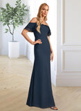 Cheyenne Sheath/Column Off-the-Shoulder Floor-Length Bridesmaid Dress With Ruffle Beading STAP0013149