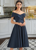 Leia A-Line Off-the-Shoulder Knee-Length Bridesmaid Dress With Pockets STAP0013150