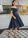 Leia A-Line Off-the-Shoulder Knee-Length Bridesmaid Dress With Pockets STAP0013150