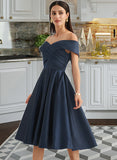 Leia A-Line Off-the-Shoulder Knee-Length Bridesmaid Dress With Pockets STAP0013150