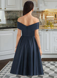 Leia A-Line Off-the-Shoulder Knee-Length Bridesmaid Dress With Pockets STAP0013150