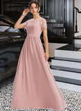 Joanna A-Line Floor-Length Bridesmaid Dress With Lace STAP0013151