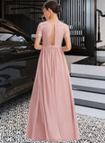 Joanna A-Line Floor-Length Bridesmaid Dress With Lace STAP0013151