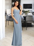 Nathaly Sheath/Column V-neck Floor-Length Bridesmaid Dress STAP0013152