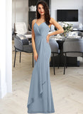 Nathaly Sheath/Column V-neck Floor-Length Bridesmaid Dress STAP0013152