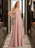 Krystal A-Line Off-the-Shoulder Floor-Length Bridesmaid Dress With Ruffle STAP0013156