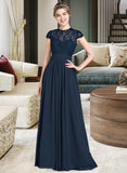 Shannon A-Line Sweetheart Floor-Length Chiffon Lace Bridesmaid Dress With Ruffle STAP0013163