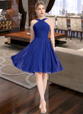 Karen A-line V-Neck Knee-Length Chiffon Bridesmaid Dress STAP0013170