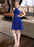 Karen A-line V-Neck Knee-Length Chiffon Bridesmaid Dress STAP0013170