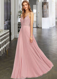 EmeryPiper A-Line V-neck Floor-Length Chiffon Bridesmaid Dress STAP0013173