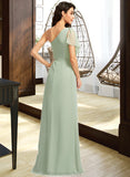 Jaylee A-Line One-Shoulder Floor-Length Bridesmaid Dress With Ruffle Split Front STAP0013185