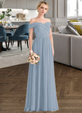 Vivienne A-Line Off-the-Shoulder Floor-Length Chiffon Bridesmaid Dress With Ruffle STAP0013190