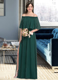 Destiney A-Line Off-the-Shoulder Floor-Length Chiffon Bridesmaid Dress With Split Front STAP0013192