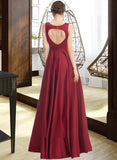 Kira A-Line Scoop Neck Floor-Length Bridesmaid Dress STAP0013198