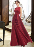 Kira A-Line Scoop Neck Floor-Length Bridesmaid Dress STAP0013198