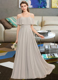 Suzanne A-Line Off-the-Shoulder Floor-Length Chiffon Bridesmaid Dress STAP0013202