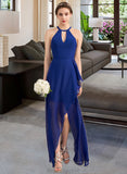 Amanda A-Line Scoop Neck Asymmetrical Chiffon Bridesmaid Dress With Cascading Ruffles STAP0013210