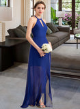 Amanda A-Line Scoop Neck Asymmetrical Chiffon Bridesmaid Dress With Cascading Ruffles STAP0013210