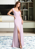 Winifred A-Line Square Neckline Floor-Length Bridesmaid Dress With Ruffle STAP0013220