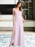 Winifred A-Line Square Neckline Floor-Length Bridesmaid Dress With Ruffle STAP0013220