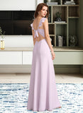 Winifred A-Line Square Neckline Floor-Length Bridesmaid Dress With Ruffle STAP0013220